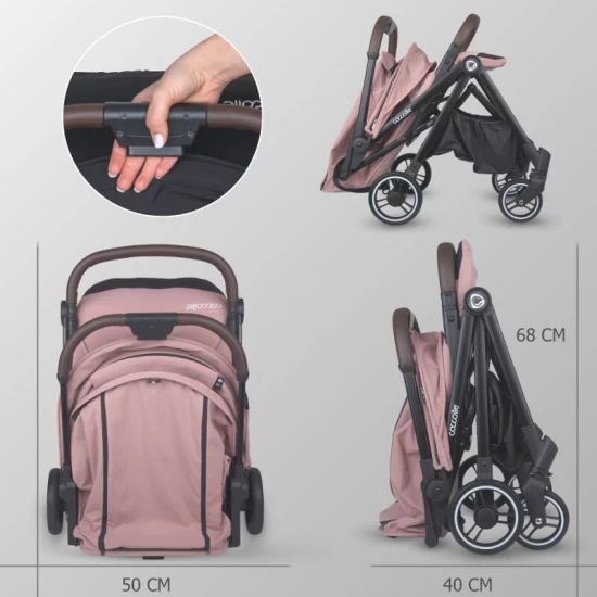 Carucior sport cu pliere automata si copertina UV50 Coccolle Melia Blush Rose