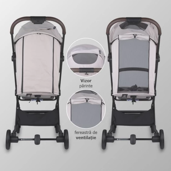 Carucior sport cu pliere automata si copertina cu protectie UV50 Coccolle Melia Pearl Mist