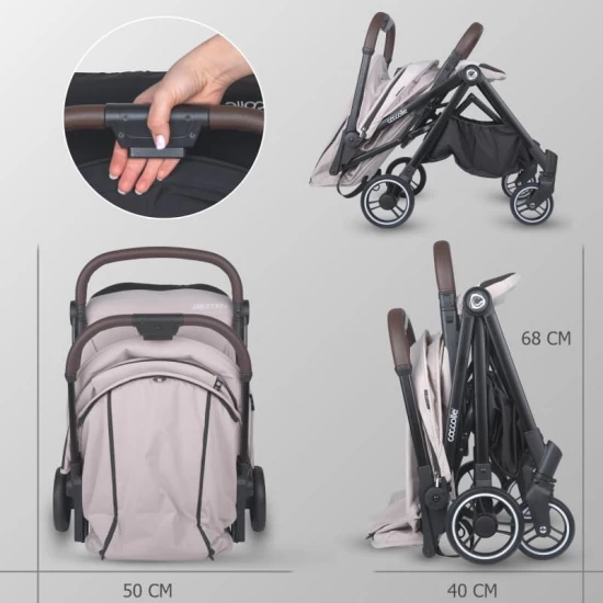 Carucior sport cu pliere automata si copertina cu protectie UV50 Coccolle Melia Pearl Mist