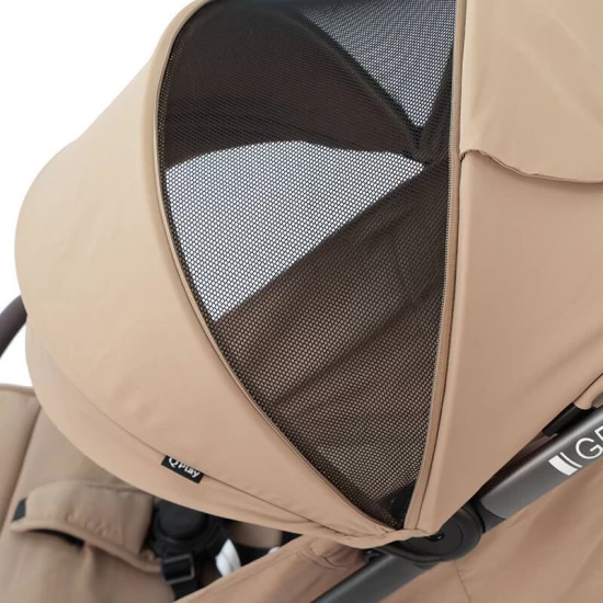 Carucior sport cu pliere automata si spatar reglabil Qplay Grav Bej