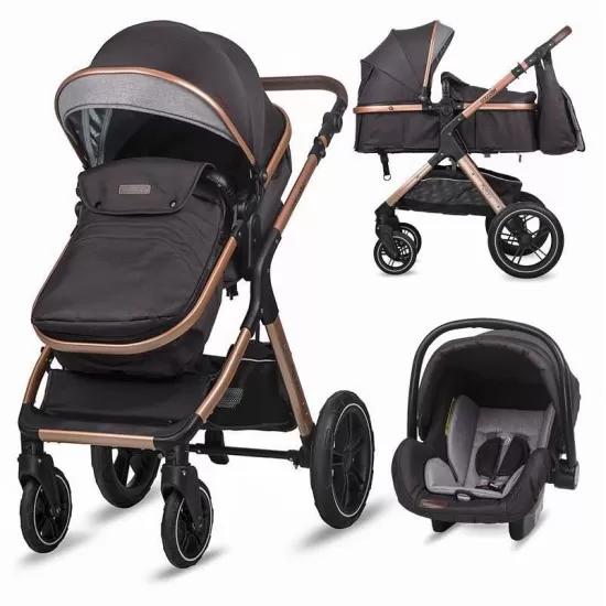 Carucior transformabil 3 in 1 Coccolle Melora Diamond Black Carucior transformabil 3 in 1 Coccolle Melora Diamond Black