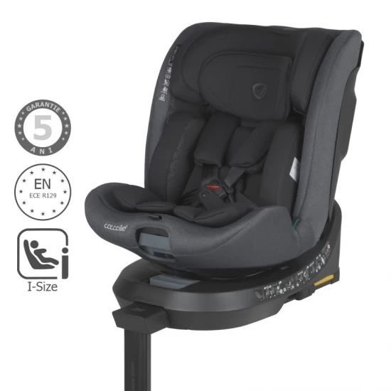 Scaun auto iSize 40-150 cm cu rotire 360 grade si sistem Isofix Coccolle Ario Anthracite