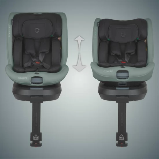 Scaun auto iSize 40-150 cm cu rotire 360 grade si sistem Isofix Coccolle Ario Forest Sage