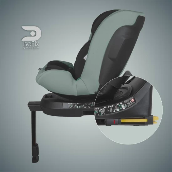 Scaun auto iSize 40-150 cm cu rotire 360 grade si sistem Isofix Coccolle Ario Forest Sage