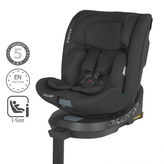 Scaun auto iSize 40-150 cm cu rotire 360 grade si sistem Isofix Coccolle Ario Midnight Black
