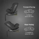 Scaun auto iSize 40-150 cm cu rotire 360 grade si sistem Isofix Coccolle Ario Midnight Black