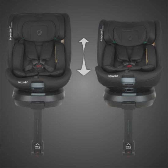 Scaun auto iSize 40-150 cm cu rotire 360 grade si sistem Isofix Coccolle Ario Midnight Black