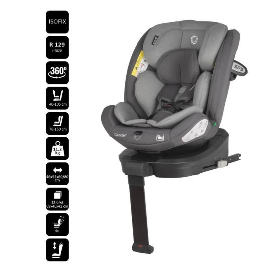 Scaun auto iSize 40-150 cm Coccolle Sidra Diamond Black Scaun auto iSize 40-150 cm Coccolle Sidra Diamond Black