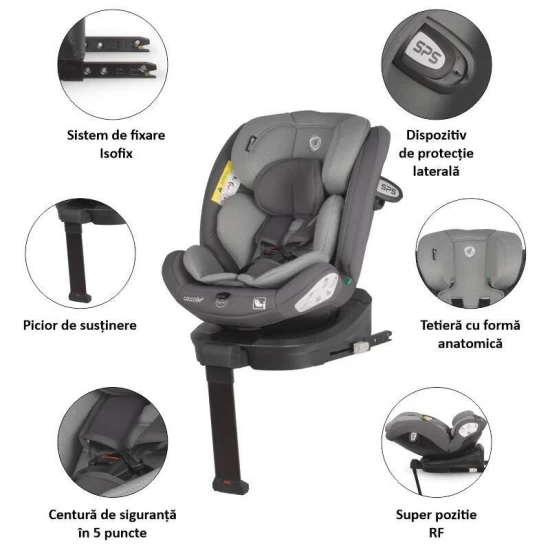 Scaun auto iSize 40-150 cm Coccolle Sidra Diamond Black Scaun auto iSize 40-150 cm Coccolle Sidra Diamond Black
