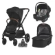 Sistem modular 3 in 1 Coccolle Aspen Jet Black + Scoica C Knox Greystone