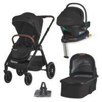 Sistem modular 4 in 1 Coccolle Aspen Jet Black cu Scoica auto iSize Coccolle Knox Black si Baza isofix iSize Coccolle Knox