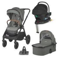 Sistem modular 4 in 1 Coccolle Aspen Moss Green cu Scoica auto iSize Coccolle Knox Black si Baza isofix iSize Coccolle Knox