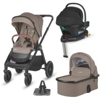 Sistem modular 4 in 1 Coccolle Aspen Sand Beige cu Scoica auto iSize Coccolle Knox Black si Baza isofix iSize Coccolle Knox