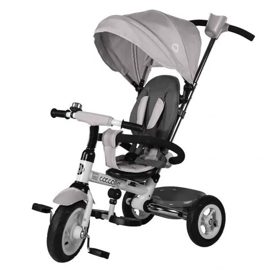 Tricicleta pliabila cu roti gonflabile Coccolle Urbio Air gri Tricicleta pliabila cu roti gonflabile Coccolle Urbio Air gri