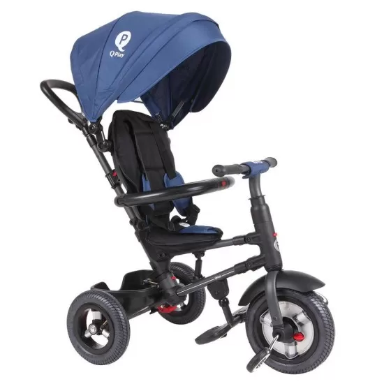 Tricicleta cu roti de cauciuc Qplay Rito Rubber Albastru Inchis Tricicleta cu roti de cauciuc Qplay Rito Rubber Albastru Inchis