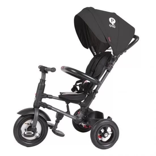 Tricicleta cu roti de cauciuc Qplay Rito Rubber Negru Tricicleta cu roti de cauciuc Qplay Rito Rubber Negru