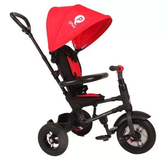 Tricicleta cu roti de cauciuc Qplay Rito Rubber Rosu Tricicleta cu roti de cauciuc Qplay Rito Rubber Rosu