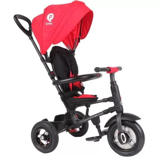 Tricicleta cu roti de cauciuc Qplay Rito Rubber Rosu Tricicleta cu roti de cauciuc Qplay Rito Rubber Rosu