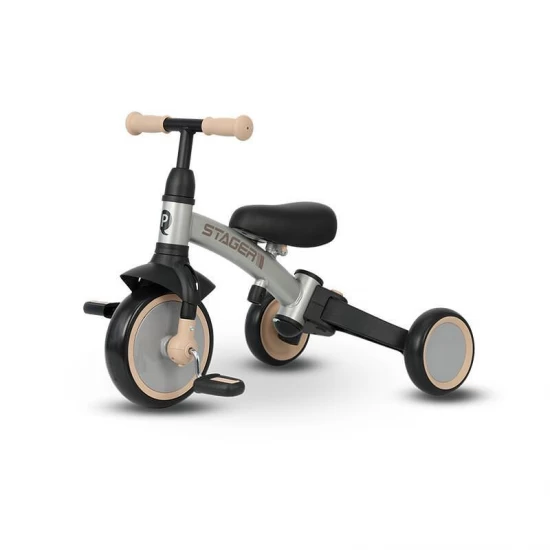 Tricicleta evolutiva pliabila cu maner parental Qplay Stager Argintiu