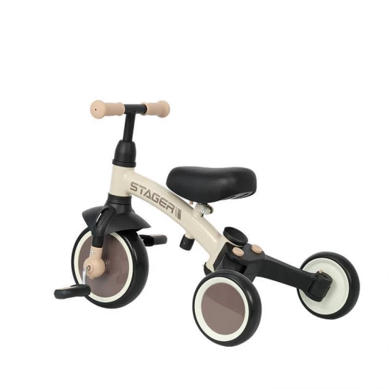 Tricicleta evolutiva pliabila cu maner parental Qplay Stager Maro