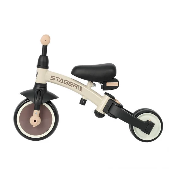 Tricicleta evolutiva pliabila cu maner parental Qplay Stager Maro