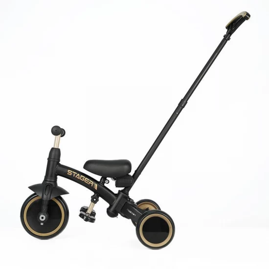 Tricicleta evolutiva pliabila cu maner parental Qplay Stager Platinum