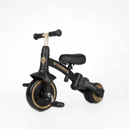 Tricicleta evolutiva pliabila cu maner parental Qplay Stager Platinum