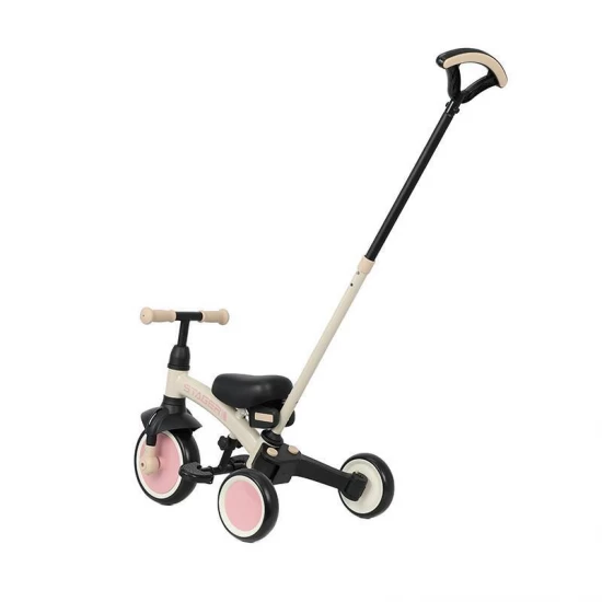 Tricicleta evolutiva pliabila cu maner parental Qplay Stager Roz