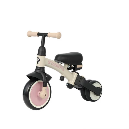 Tricicleta evolutiva pliabila cu maner parental Qplay Stager Roz