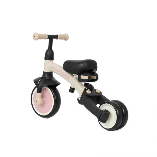 Tricicleta evolutiva pliabila cu maner parental Qplay Stager Roz