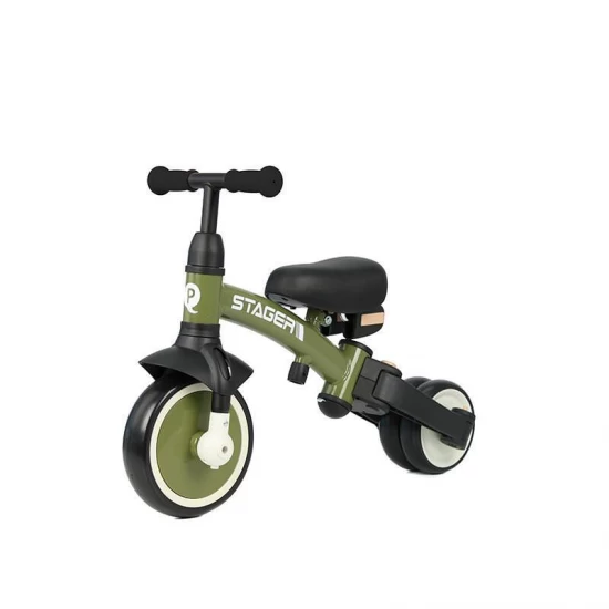 Tricicleta evolutiva pliabila cu maner parental Qplay Stager Verde