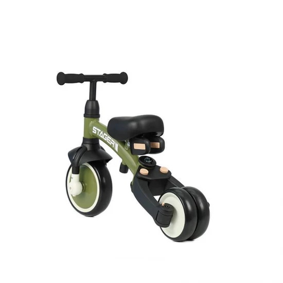 Tricicleta evolutiva pliabila cu maner parental Qplay Stager Verde