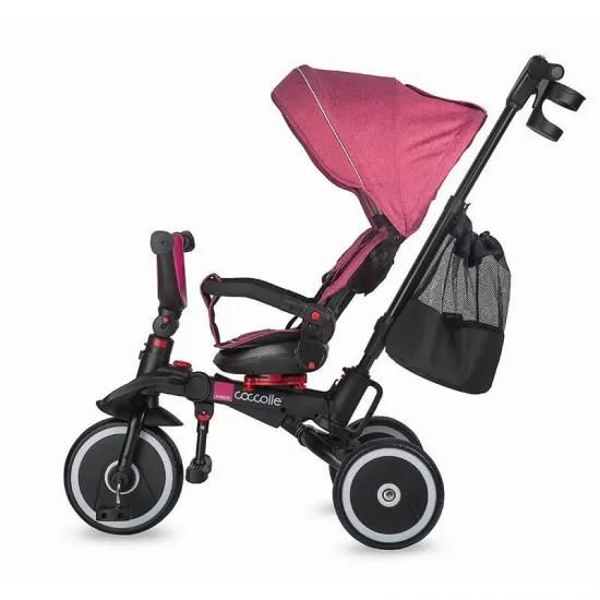 Tricicleta copii multifunctionala pliabila Coccolle Vispo Magenta