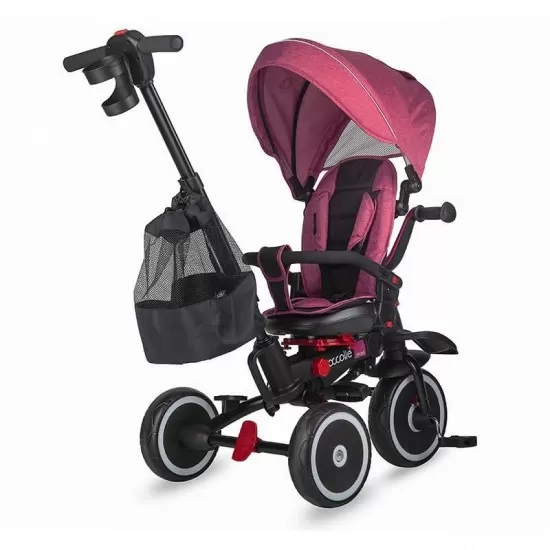Tricicleta copii multifunctionala pliabila Coccolle Vispo Magenta
