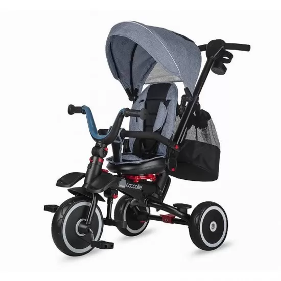 Tricicleta copii multifunctionala pliabila Coccolle Vispo Urban Grey