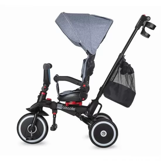 Tricicleta copii multifunctionala pliabila Coccolle Vispo Urban Grey