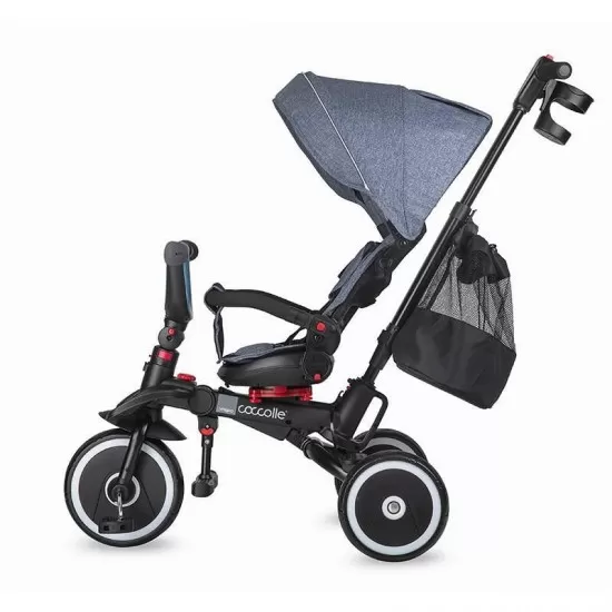 Tricicleta copii multifunctionala pliabila Coccolle Vispo Urban Grey