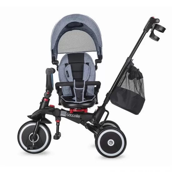 Tricicleta copii multifunctionala pliabila Coccolle Vispo Urban Grey