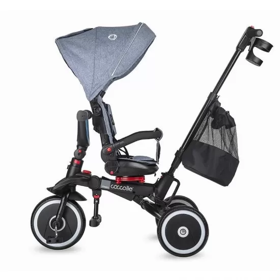Tricicleta copii multifunctionala pliabila Coccolle Vispo Urban Grey