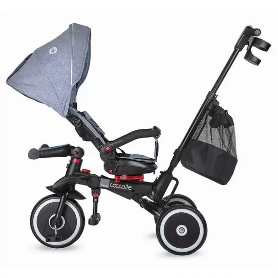 Tricicleta copii multifunctionala pliabila Coccolle Vispo Urban Grey