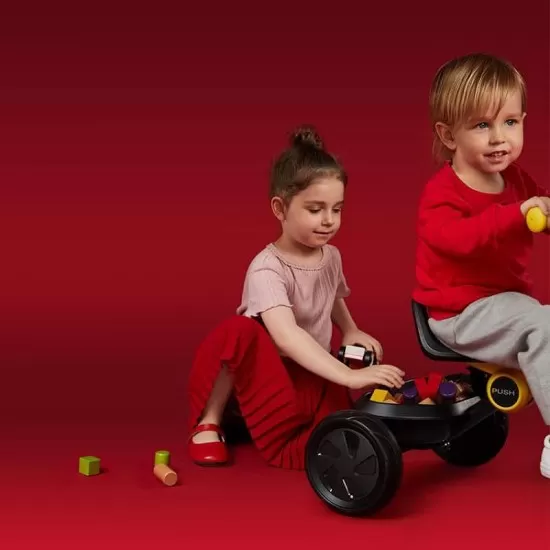 Tricicleta cu maner parental Qplay Ant Plus Roz Tricicleta cu maner parental Qplay Ant Plus Roz