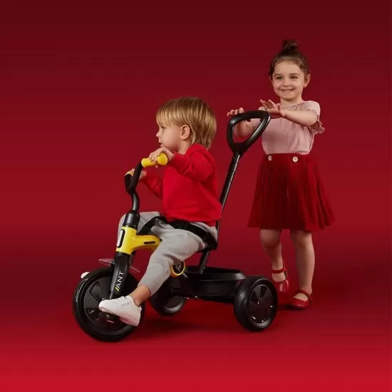 Tricicleta cu maner parental Qplay Ant Plus Roz Tricicleta cu maner parental Qplay Ant Plus Roz