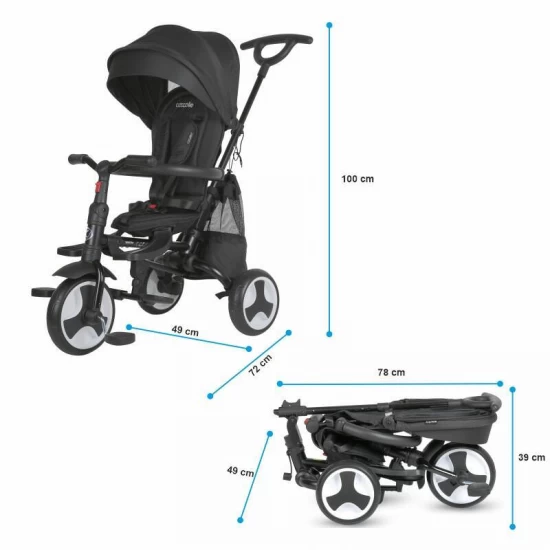 Tricicleta ultrapliabila Coccolle Spectra Plus Jet Black