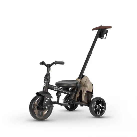 Tricicleta ultrapliabila cu scaun pivotant si copertina detasabila Qplay Comfo Max Bej inchis