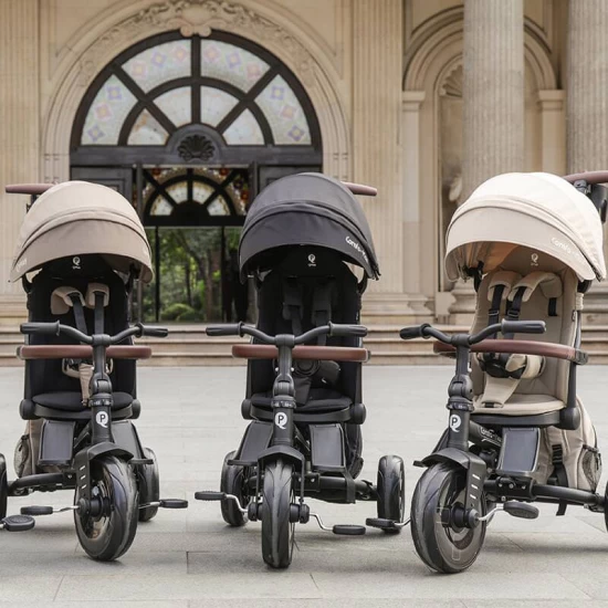 Tricicleta ultrapliabila cu scaun pivotant si copertina detasabila Qplay Comfo Max Gri