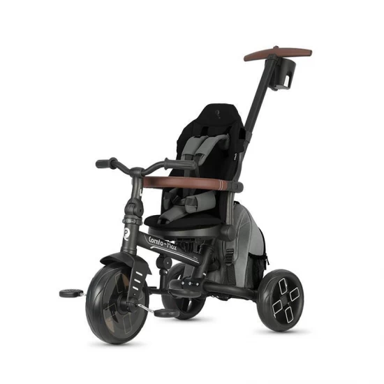 Tricicleta ultrapliabila cu scaun pivotant si copertina detasabila Qplay Comfo Max Gri