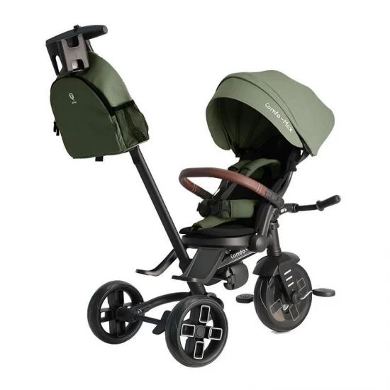 Tricicleta ultrapliabila cu scaun pivotant si copertina detasabila Qplay Comfo Max Verde