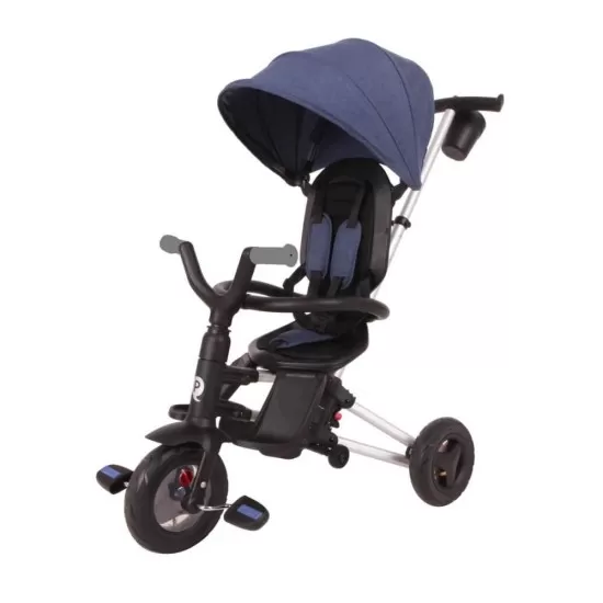 Tricicleta ultrapliabila cu roti cauciuc Qplay Nova Air Albastru inchis Tricicleta ultrapliabila cu roti cauciuc Qplay Nova Air Albastru inchis