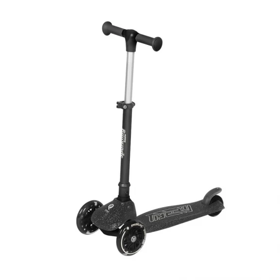 Trotineta pliabila cu roti luminoase si ghidon reglabil Qplay Sparkling Negru