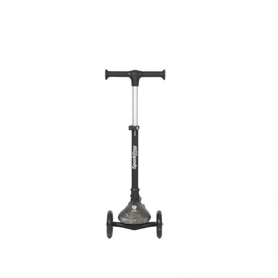 Trotineta pliabila cu roti luminoase si ghidon reglabil Qplay Sparkling Negru